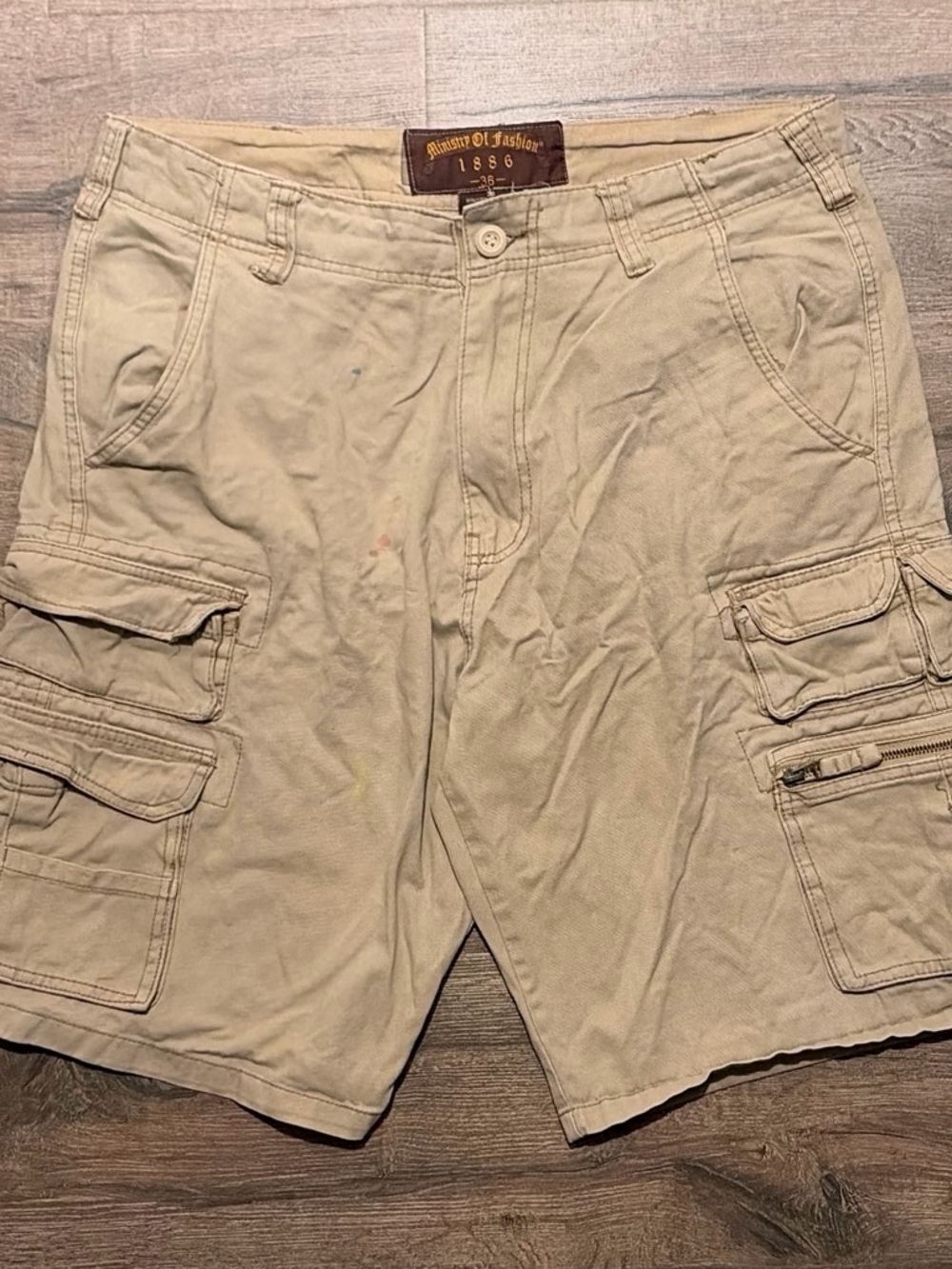 Ministry Of Fashion Khaki Cargo Shorts Tan Size 36